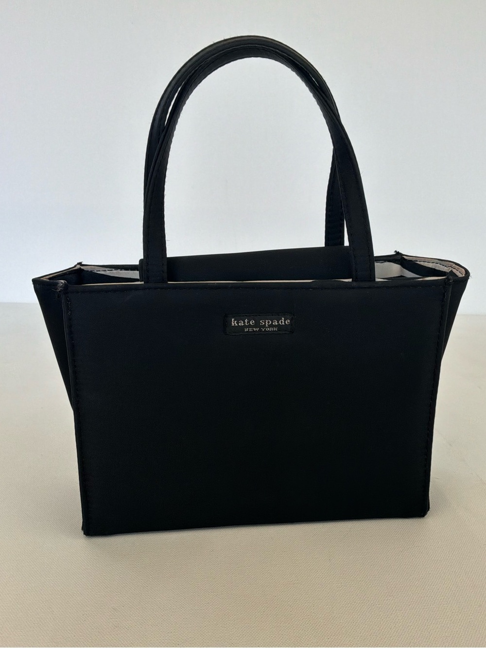 Kate Spade New York Black Small Tote Handbag Zebra Print Lining